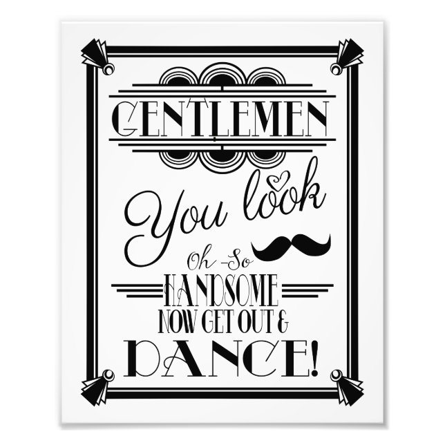 Foto deco de arte, letrero de baño de GENTLEMEN, signo  (Frente)