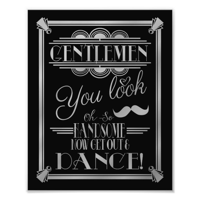 Foto deco de arte, letrero de baño de GENTLEMEN, signo  (Frente)