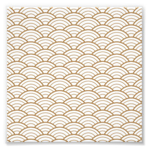 Foto deco de arte, patrón de ventilador japonés, oro,