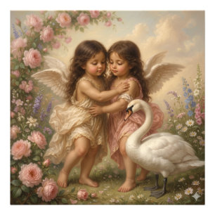 Foto decoración de guardería de ángel romántico