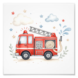 Foto Decoración de guardería de camión de bomberos