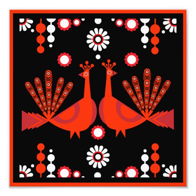 Foto Decoración original de arte pavo real (Frente)