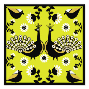 Foto Decoración original de arte pavo real