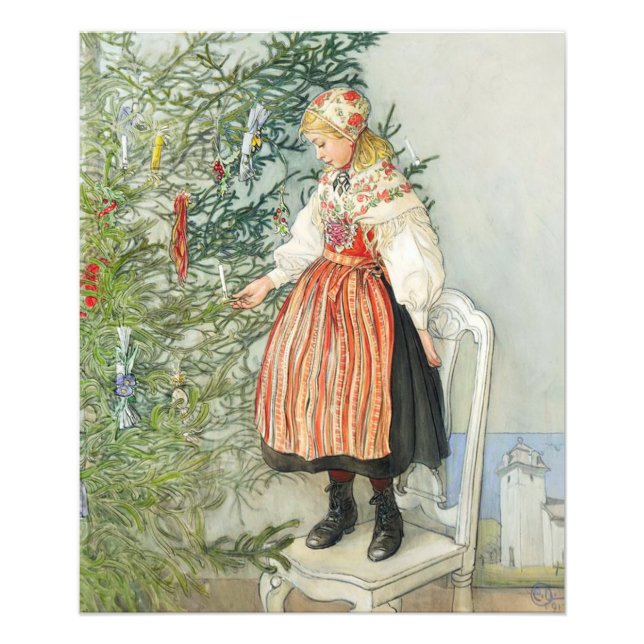 Foto Decorando el árbol de Navidad - Carl Larsson (Frente)
