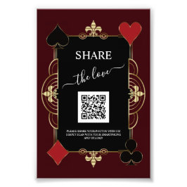 Foto Deep Burgundy Casino Share Photo QR Code Wedding 