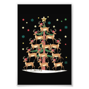 Foto Deer Christmas Tree Funny Holiday Cute Reindee