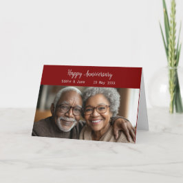Foto del aniversario Tarjeta de aniversario doblad