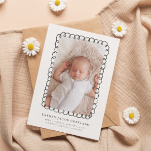 Foto del anuncio de nacimiento del marco de dibujo