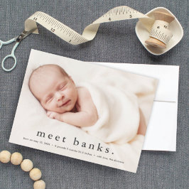 Foto del bebé anuncio de nacimiento de nombre mode