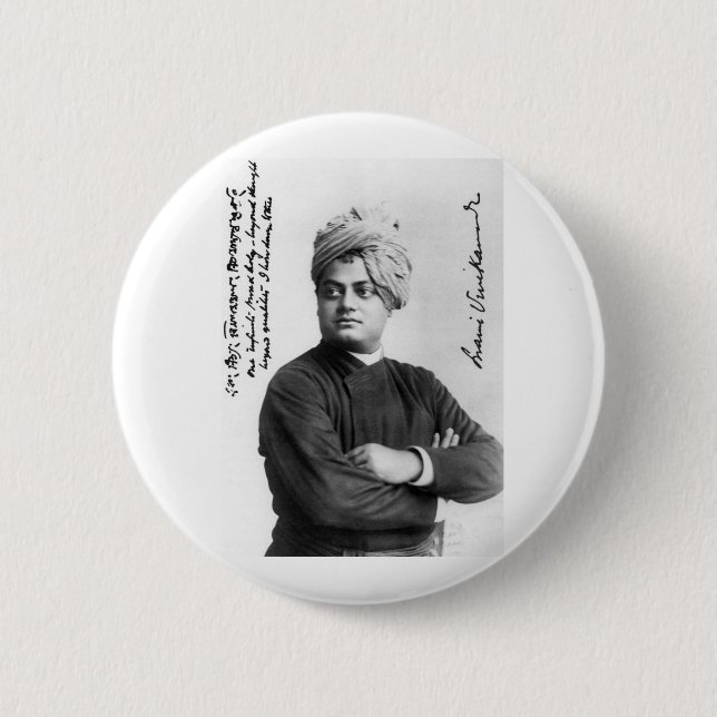 Foto del botón de Vivekananda del Swami (Anverso)