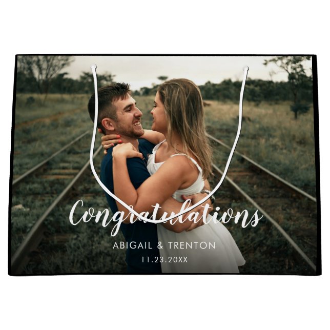 Foto del día de la boda personalizada Bolsa de reg (Anverso)