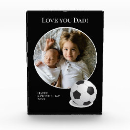 Foto del Día del Padre con bola de fútbol