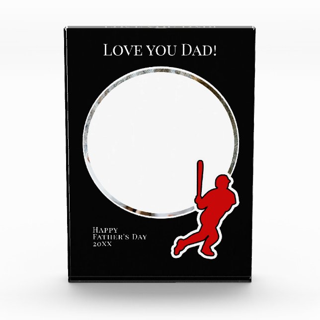 Foto del Día del Padre con jugador de béisbol (Anverso)