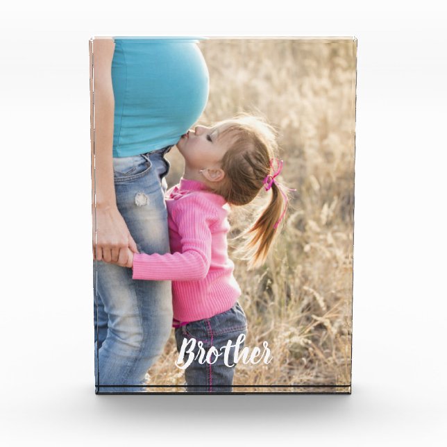 Foto del embarazo del recién nacido con el hermano (Anverso)