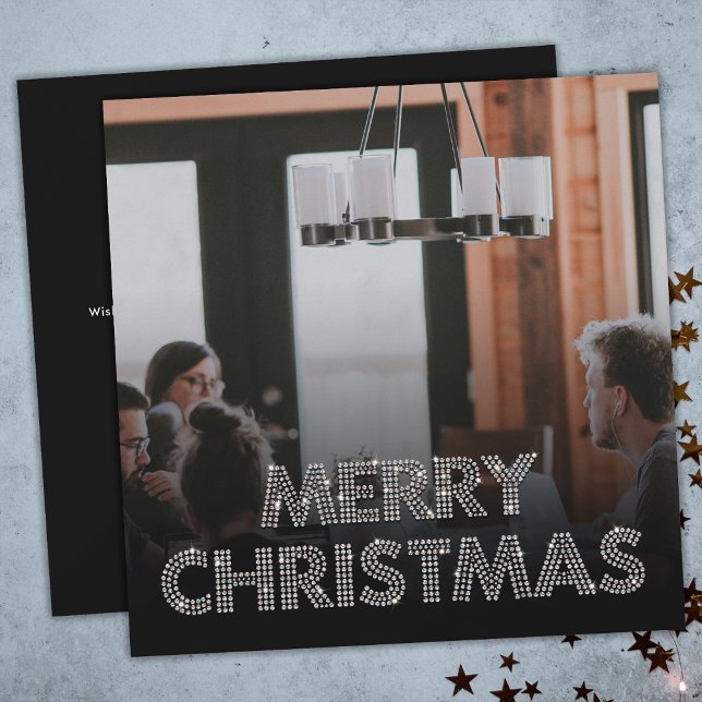 Foto del equipo Feliz Navidad Negocios en blanco y (Front and Back)