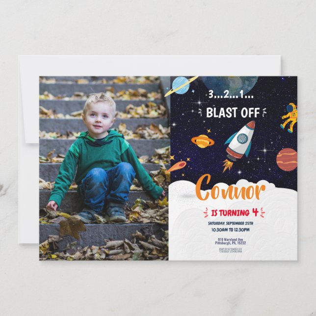 Foto del espacio exterior - CUALQUIER Invitación d (Anverso)