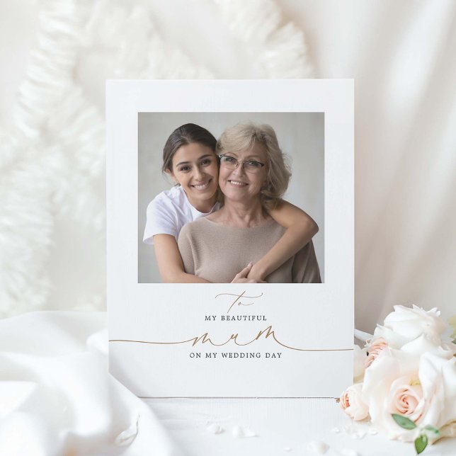 Foto del mensaje matutino de mi Boda de Mamá (To My Beautiful Mum Wedding Photo Card)