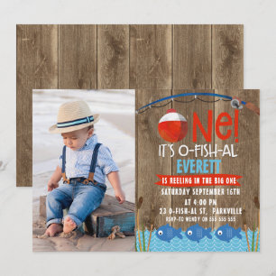 Foto del niño es invitación al primer cumpleaños O