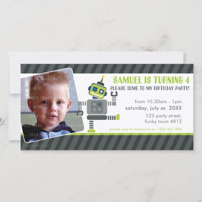 FOTO DEL PARTIDO DE CUMPLEAÑOS INVITA :: Robot bai (Anverso)