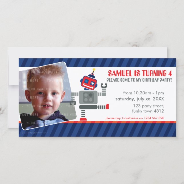 FOTO DEL PARTIDO DE CUMPLEAÑOS INVITA :: Robot bai (Anverso)