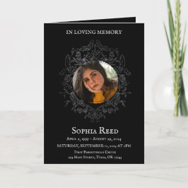 Foto del programa funerario en corona barroca