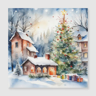 Foto del pueblo de Navidad en árbol de Navidad