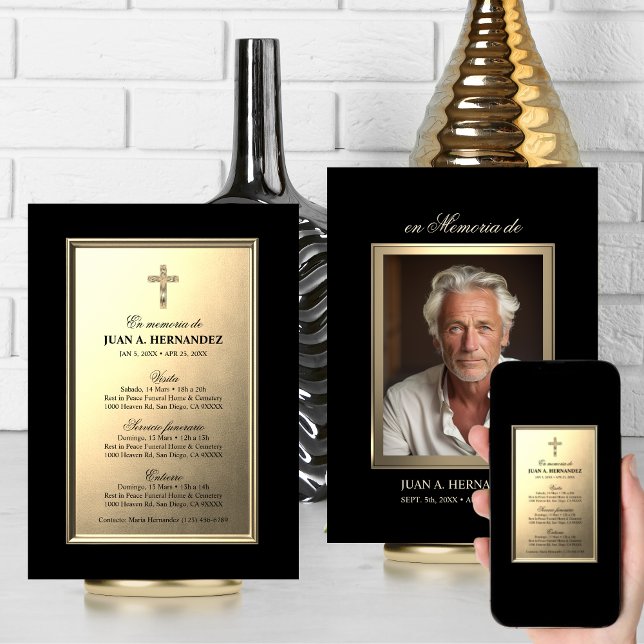FOTO DEL Servicio Fúnebre De La Invitación De ESPA (SPANISH Invitation Para Funeral Servicio Funerario Visita  Cruz y Religioso  PHOTO)
