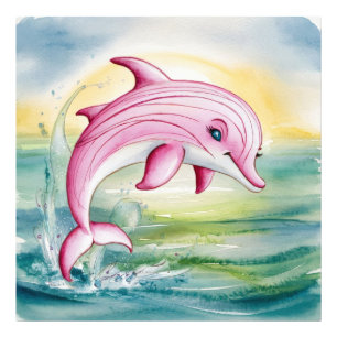 Foto Delfín rosa de color de agua