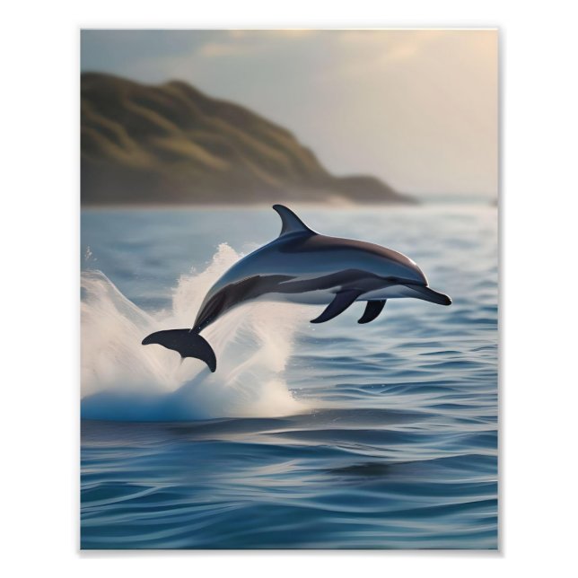 Foto Delfín Saltarín: Una Danza de Alegría en el Océano (Frente)