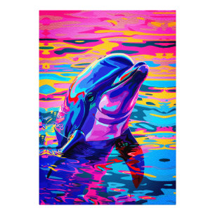 Foto Delfín vibrante - Sueño oceánico colorido