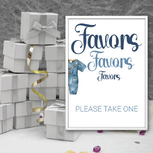 Foto Denim azul Jeans Boy Baby Shower Favor Rótulo