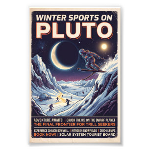 Foto Deportes de Invierno en Plutón - Vintage Sci-Fi