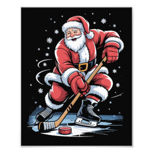 Foto Deportes de Navidad Santa Juega Hockey sobre Hielo