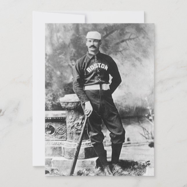 Foto deportiva antigua, jugador de béisbol de Bost (Anverso)
