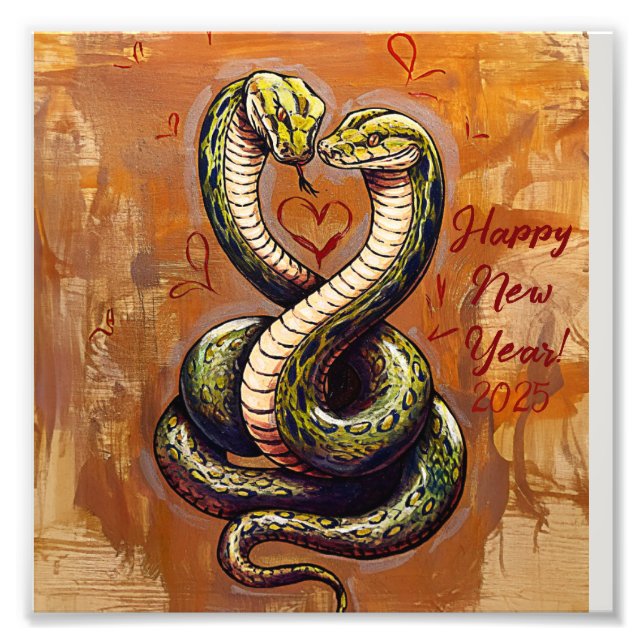 Foto Deseos de Año Nuevo por la serpiente de madera 202 (Frente)