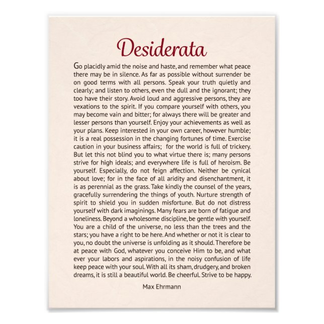 Foto Desiderata (Frente)