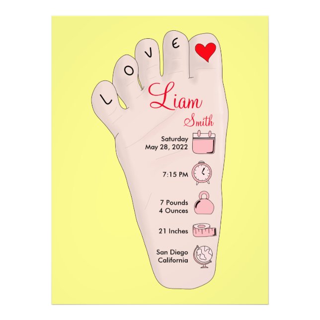 Foto Detalles de estadísticas de nacimiento de regalo d (Frente)