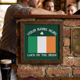 Foto Día de San Patricio Bandera de Irlanda Nombre Pers