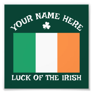 Foto Día de San Patricio Bandera de Irlanda Nombre Pers