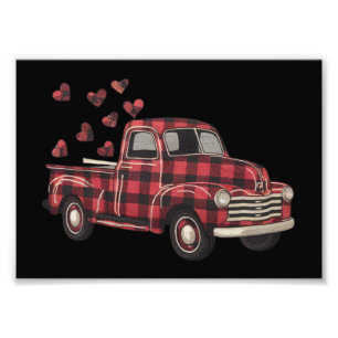 Foto Día de San Valentín Camión Divertido Bufalo Plaid 