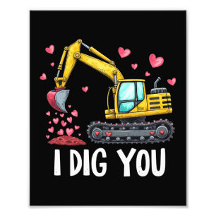 Foto Día de San Valentín Excavator Dig You Truck