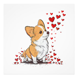 Foto Día de San Valentín Perro Lindo Corgi Día de San V