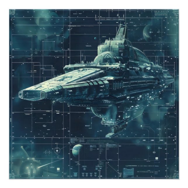 Foto Diagrama de buques de guerra de Sci-Fi (Frente)