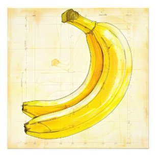 Foto Diagrama de Esbozo de Banana Vintage