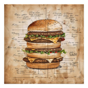 Foto Diagrama de la vieja escuela de Big Burger