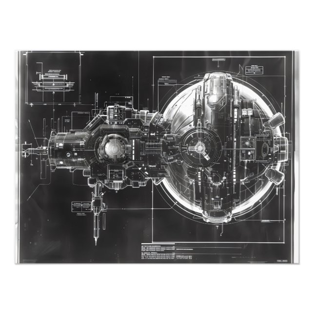 Foto Diagrama negro de base de Sci-Fi (Frente)