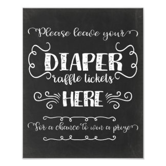 Foto Diaper Raffle Baby Shower Print