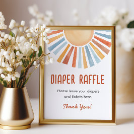 Foto Diaper Raffle Sunshine Neutral Baby Shower Sign