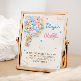 Foto Diaper Raffle Teddy Bear Blue Game Rótulo