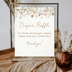 Foto Diaper Raffle Wildflower Terracotta Baby Shower